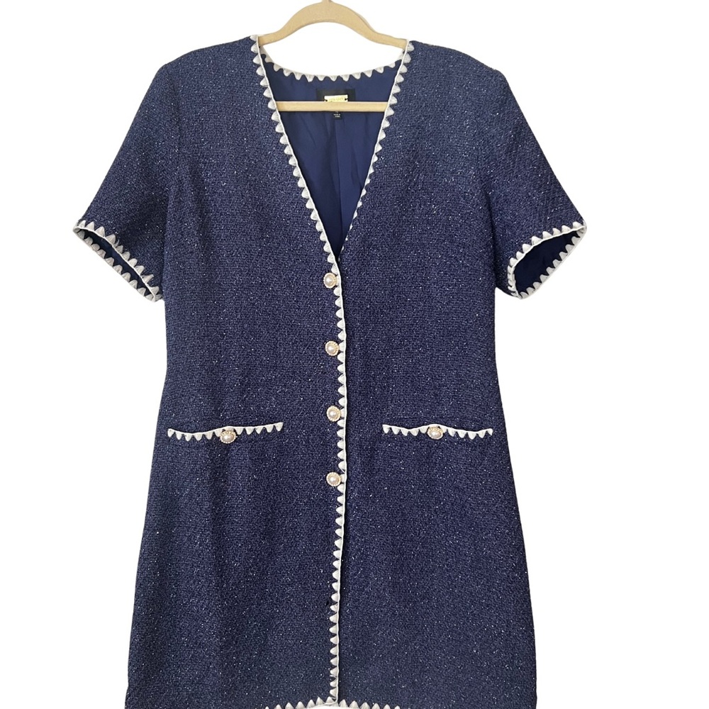 Alexia Admor Blue and White Buttoned Mini Dress